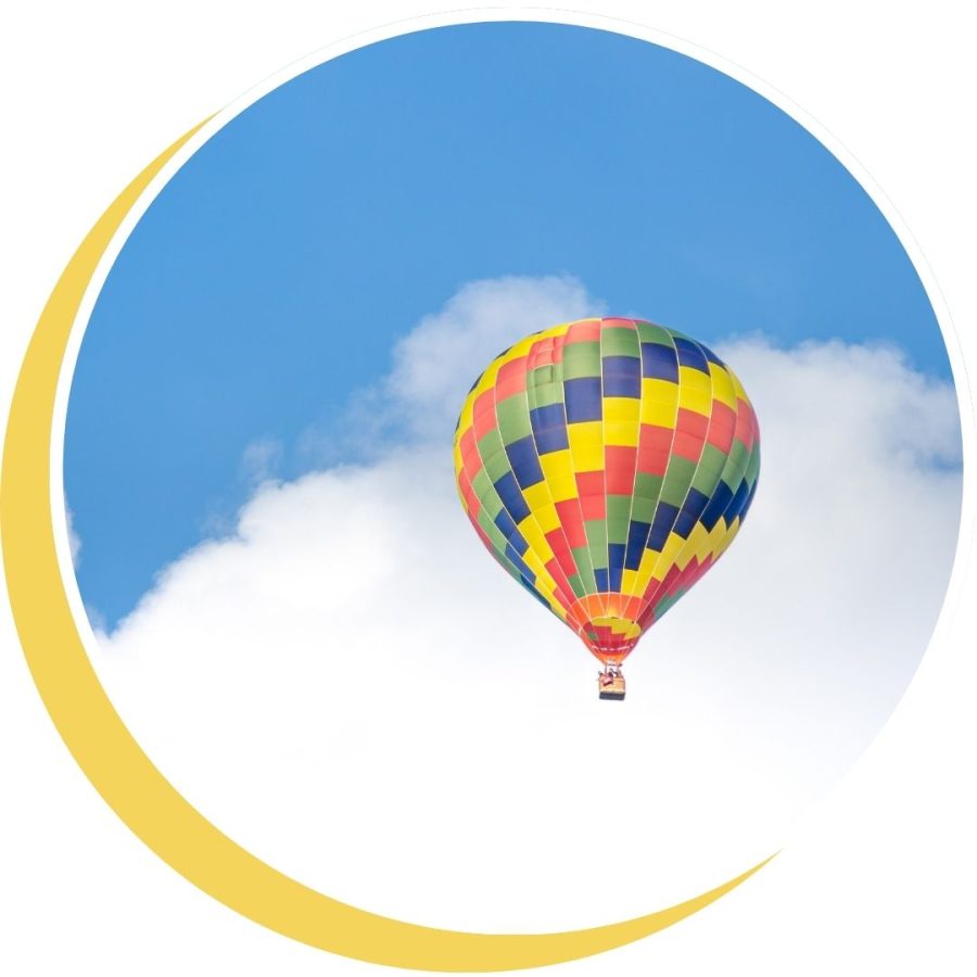 a hot air balloon in the sky