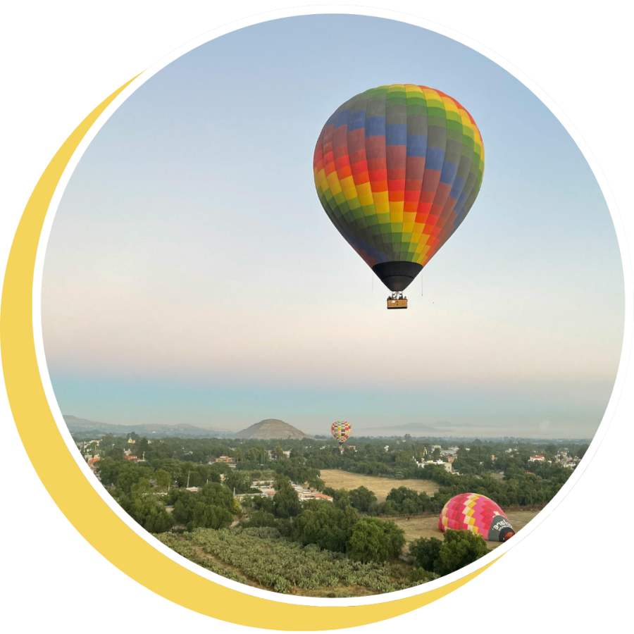 hot air balloon in the sky