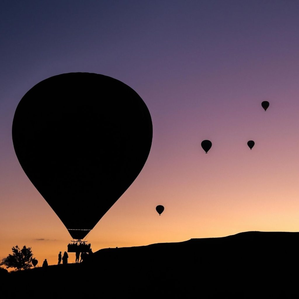sunset hot air balloon ride